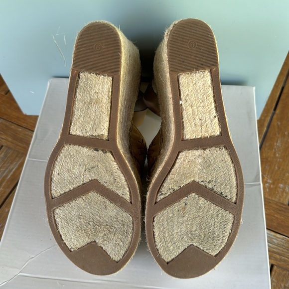 Marc Fisher 9M natural multi suede Alina platform espadrille sandal - Picture 8 of 9